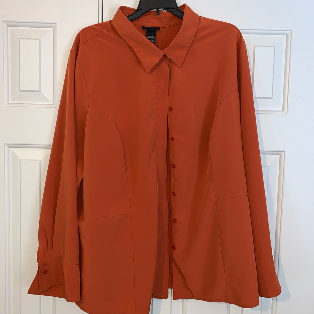 EUC Lane Bryant Long Sleeve Button Blouse Sz 22/24